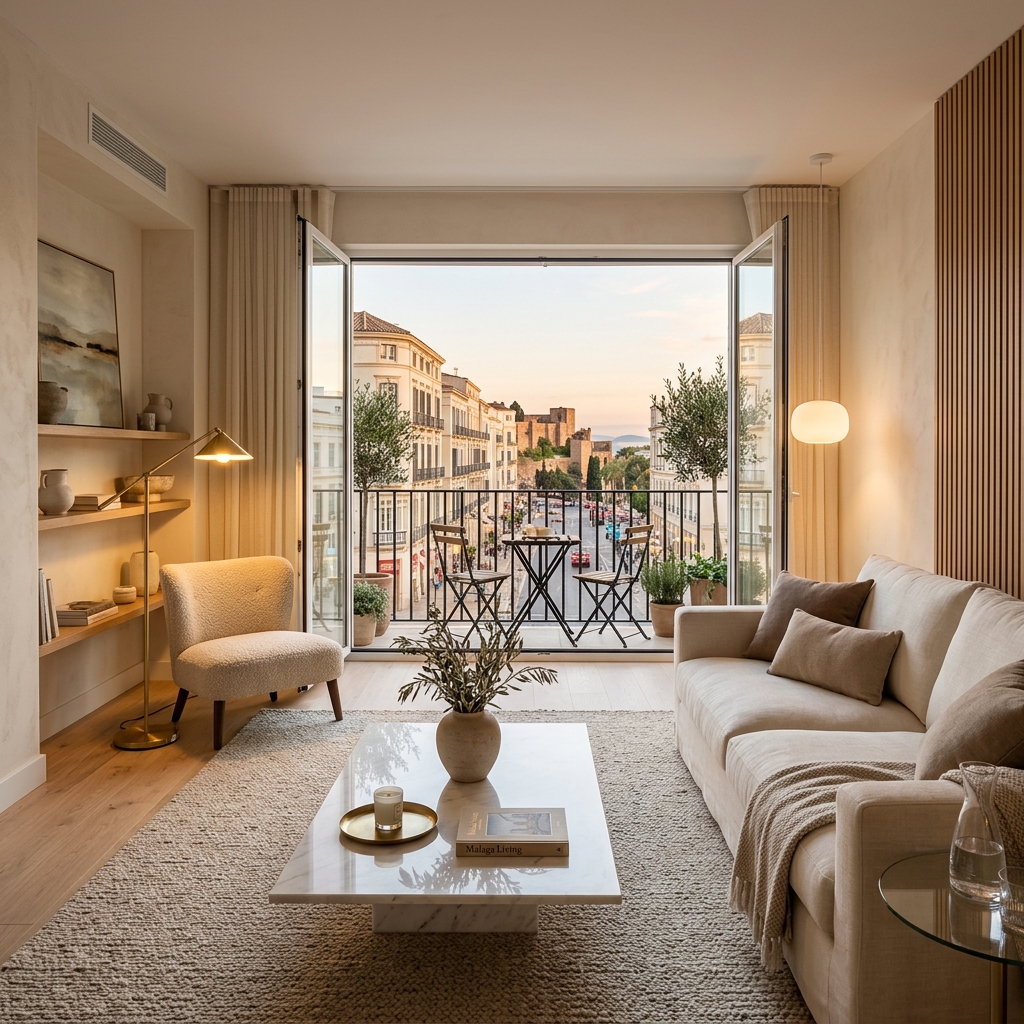 Salón amplio de vivienda de 1 o 2 dormitorios